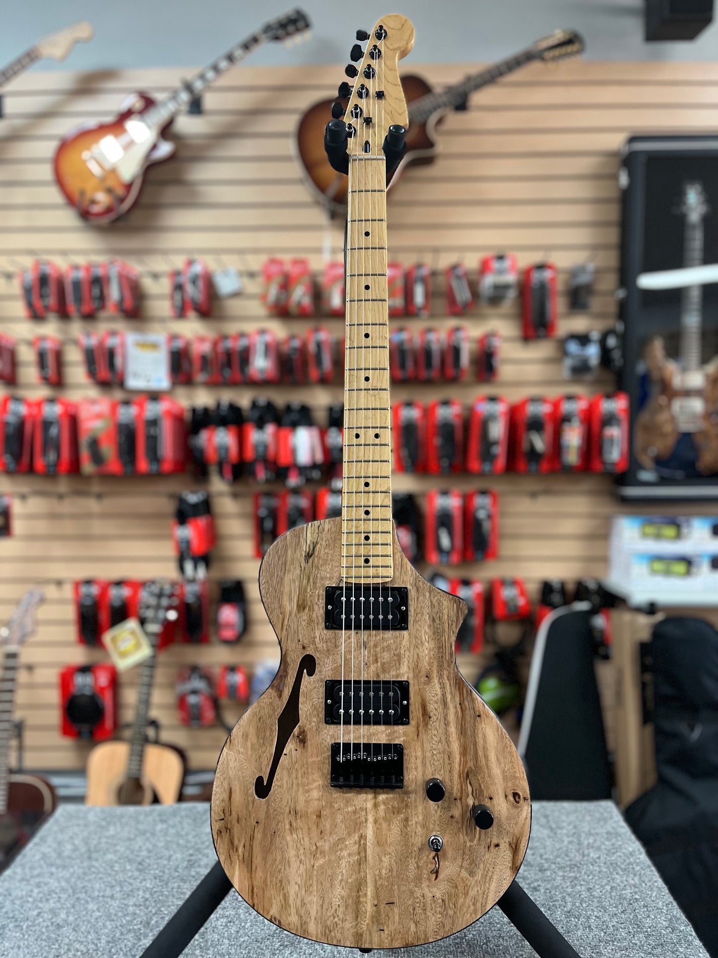 Made In Guam Guitars LP Inspired Hollow Body Mango Top Guitar